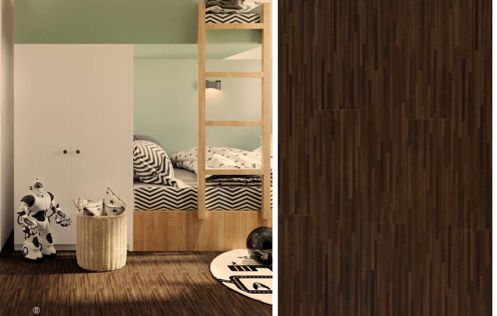Stripe Walnut Vinyl Flooring